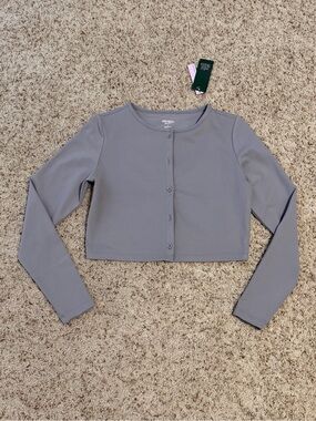 Wild Fable Women’s Gray Cropped Butter-Bliss Button-Down Cardigan. Size S. NWT!